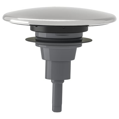 RÄNNILEN noteka vannas istabai, sudraba, plastmasas un metāla, apaļa, gluda dizaina.