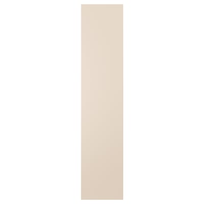 Vertikālas smilškrāsas durvis, pārstrādāts materiāls, super matēta apdare.