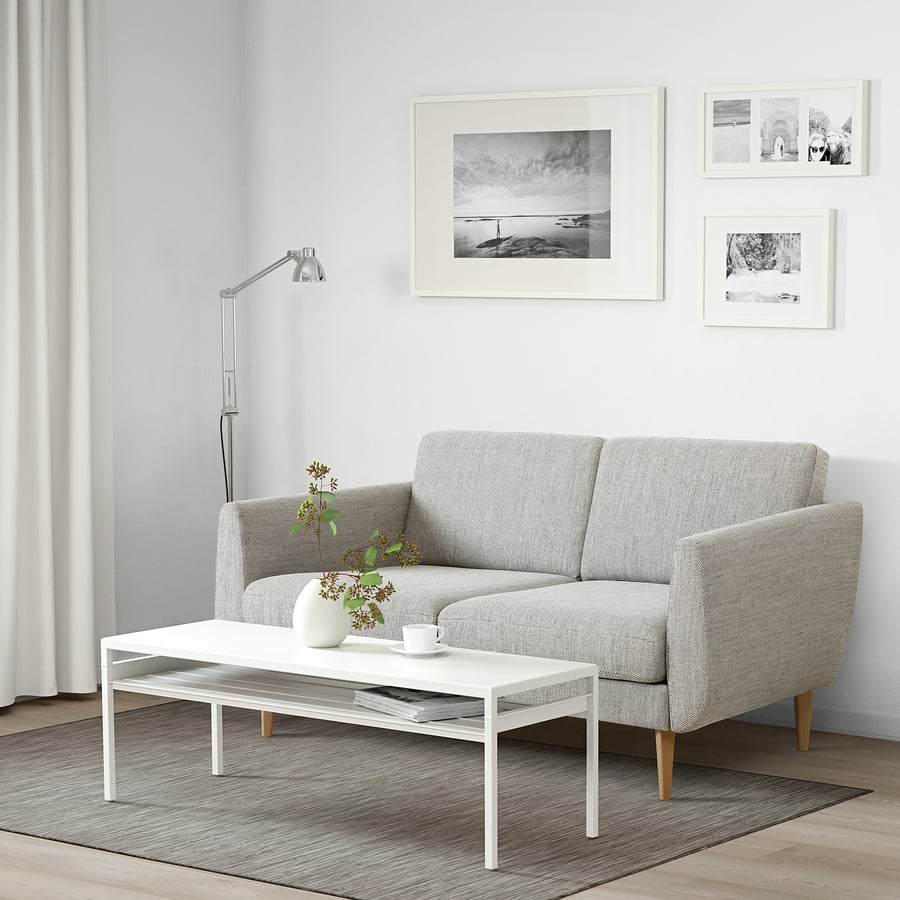 SMEDSTORP  divvietīgs dīvāns, Viarp/smilškrāsas/brūna ozolkoks  