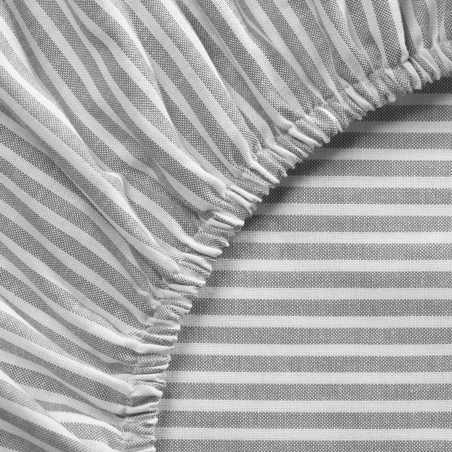 SOLFIBBLA kummiga lina, hall valge/triip, 180x200 cm SOLFIBBLA kummiga lina, hall valge/triip, 180x200 cm