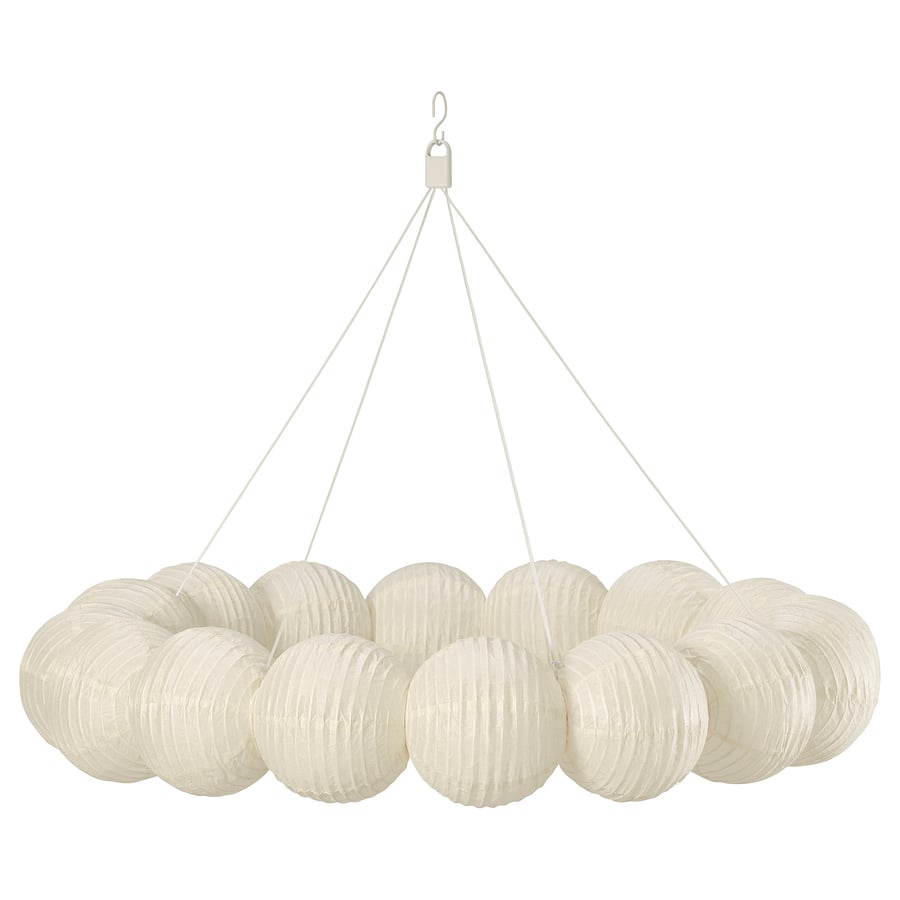 STRÅLA iekarama dekoratīva LED lampa, bumba aplis/baltā krāsā