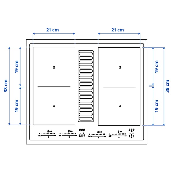 TÄCKNAN Ind.pl./ieb. tv.nosūc., IKEA 500 melnā krāsā, 83 cm