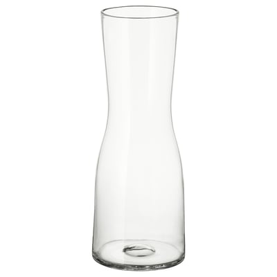 Ikea TIDVATTEN caurspīdīga stikla vāze, gluda un vienkārša.