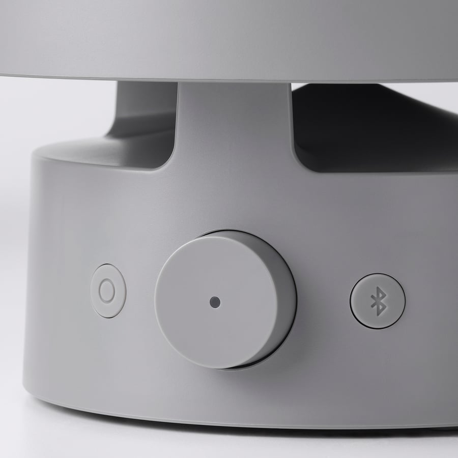 VAPPEBY Lampa ar Bluetooth skaļruni, lietošanai ārā/pelēkā krāsā