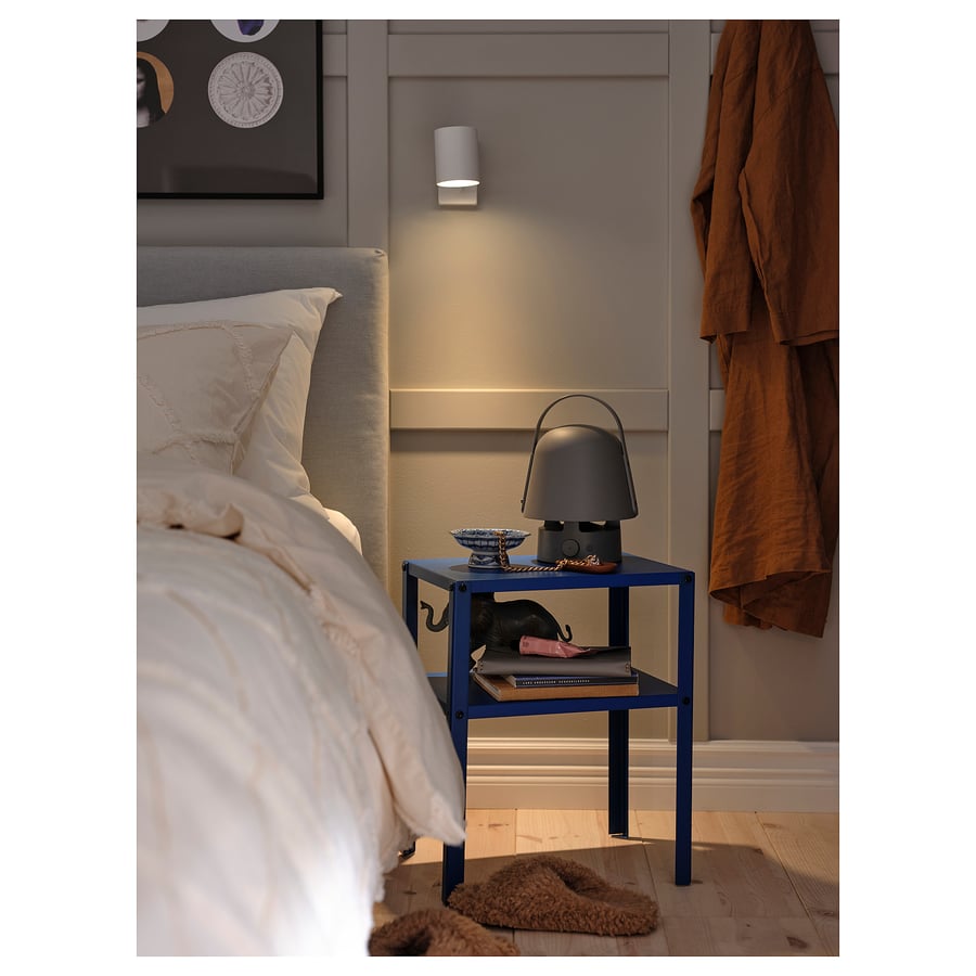 VAPPEBY Lampa ar Bluetooth skaļruni, lietošanai ārā/pelēkā krāsā