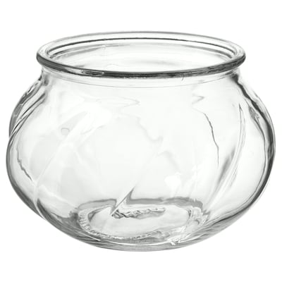 VILJESTARK stikla vāze, caurspīdīga, eleganti izliekta, rokturi sānos.