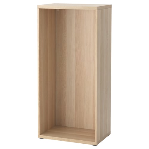 Открытый стеллаж из светлого дуба ikea BESTÅ, прямоугольной формы, из ДВП и ДСП с регулируемыми ножками.