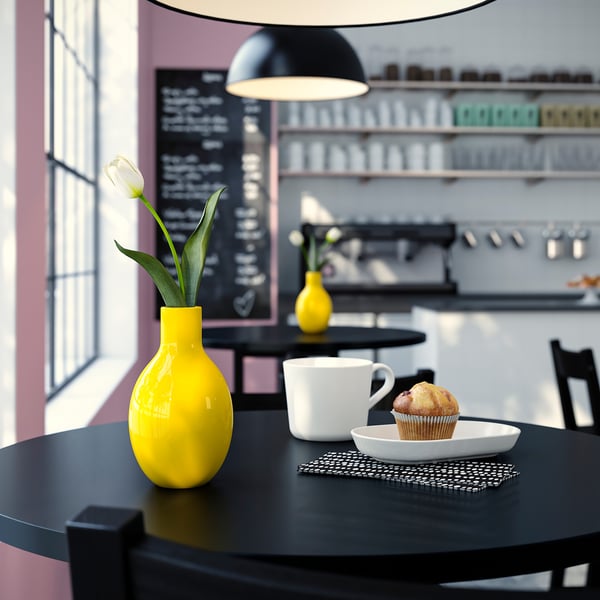 BLODBJÖRK Ваза, желтый, 16 см