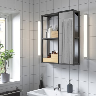 ENHET Навесной каркас с полками, антрацит, 60x15x75 см