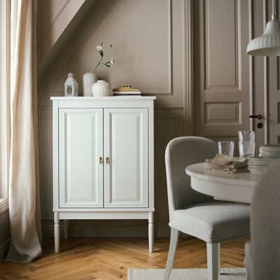 FÄRJKARL Шкаф, белый с оттенком, 77x45x116 см