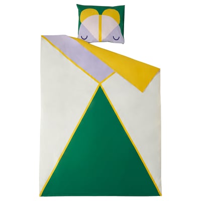 GREJSIMOJS Пододеяльник и наволочка, разноцветный, 150x200/50x60 см