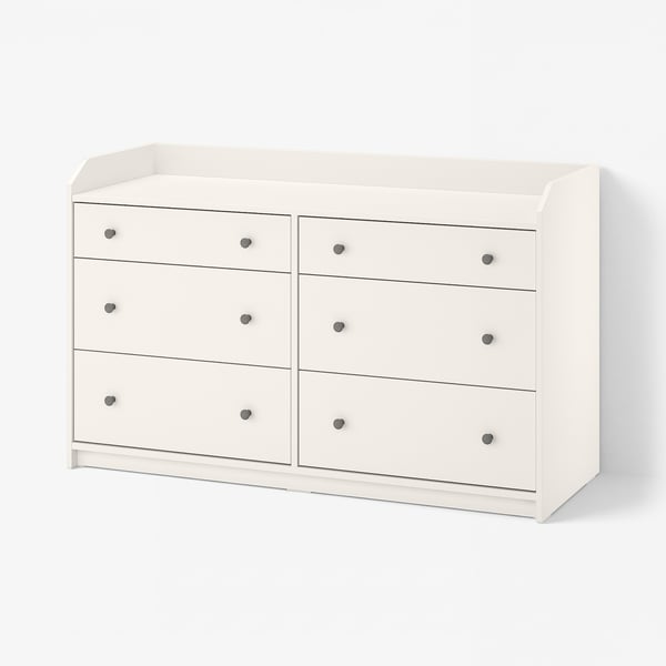 HAUGA Комод с 6 ящиками, белый, 138x46x84 см