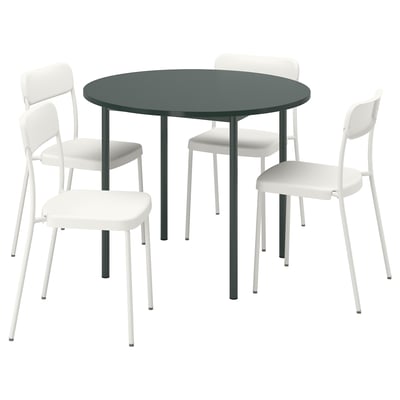 IKEA PS 2026 / VIHALS Стол и 4 стула, зеленый/белый, 96 см