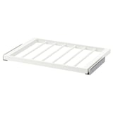 Белая вешалка для брюк ikea KOMPLEMENT с раздвижной конструкцией для легкого доступа.