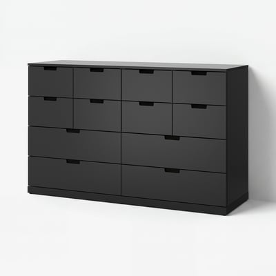 NORDLI Комод с 12 ящиками, антрацит, 160x99 см