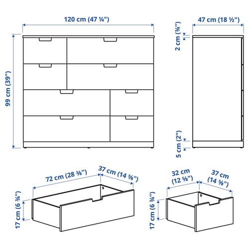 Иллюстрация с размерами для товара: NORDLI.