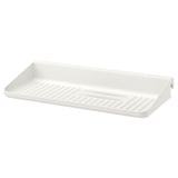 Белая полка SUNNERSTA из abs пластика, предназначенная для хранения на кухне с ребристой поверхностью для дренажа.