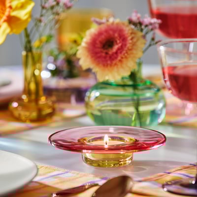 TJÄRLEK Подсвечник для греющей свечи, разноцветный, 3 см