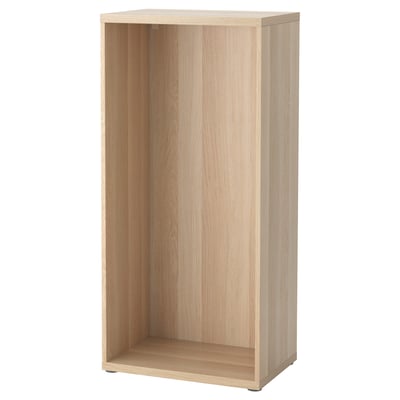 BESTÅ هيكل, مظهر السنديان مصبوغ أبيض, 60x40x128 سم