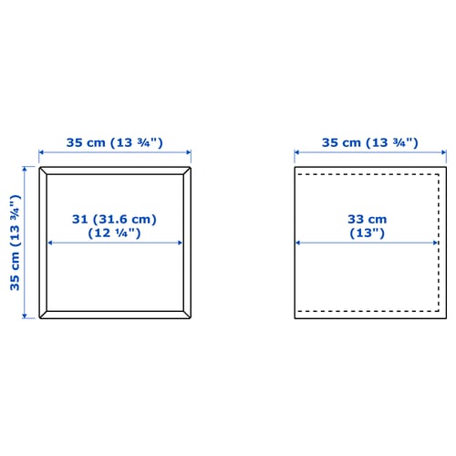 EKET خزانة حائط افقية مع باب زجاجي, أبيض, 35x35x35 سم