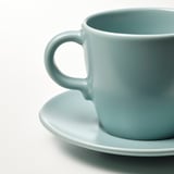 FÄRGKLAR كوب وصحن, مطفي تركواز فاتح, 25 سل
