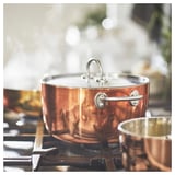 FINMAT قدر مع غطاء, نحاس/ستينلس ستيل, 3 ل