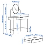 GRÅFJÄLLET طاولة زينة, فحمي, ‎100x42 سم‏