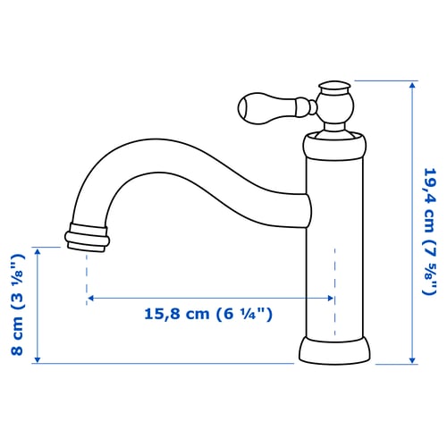 HAMNSKÄR خلاط مغسلة, أسود