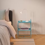 HATTÅSEN طاولة سرير جانبية/وحدة رف, أزرق-تركواز