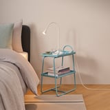HATTÅSEN طاولة سرير جانبية/وحدة رف, أزرق-تركواز