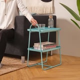 HATTÅSEN طاولة سرير جانبية/وحدة رف, أزرق-تركواز