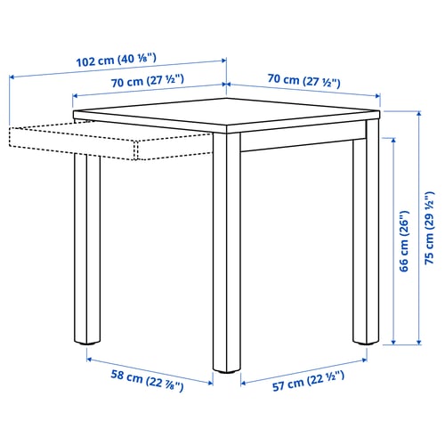 IKEA PS 2026 طاولة وكرسيان, صنوبر/Knäbäck أخضر ساطع, 70x70 سم