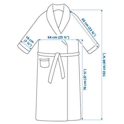 KÄRRFIBBLA روب حمّام, بيج, L/XL