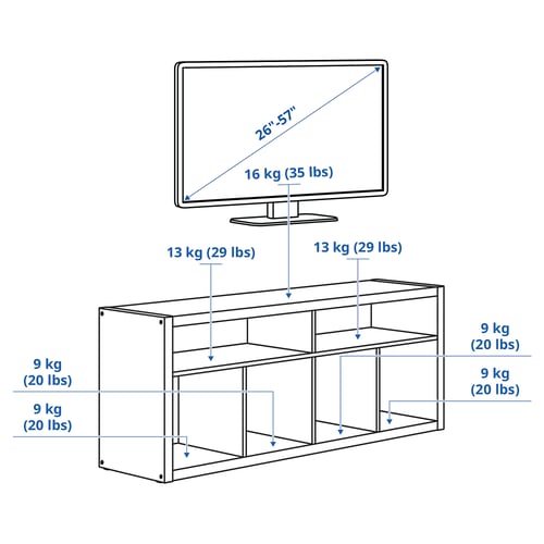 KALLAX طاولة تلفزيون