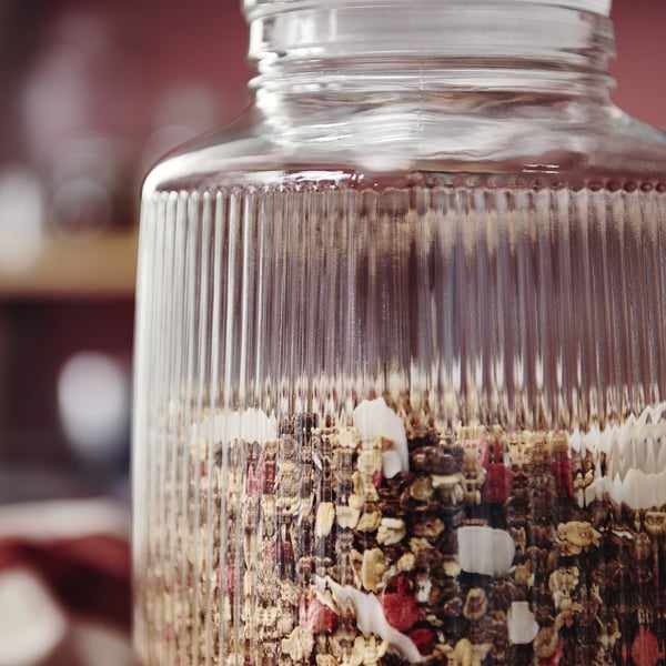 KÖSSEBÄR برطمان بغطاء, زجاج شفاف, 3 ل