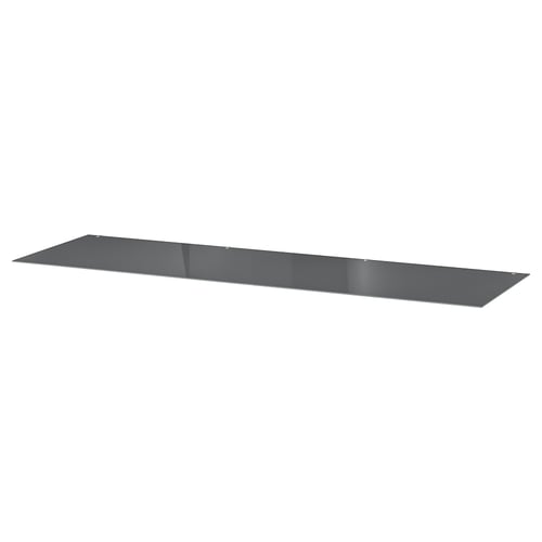 MALM غطاء زجاجي., شفّاف رمادي, 160x48 سم