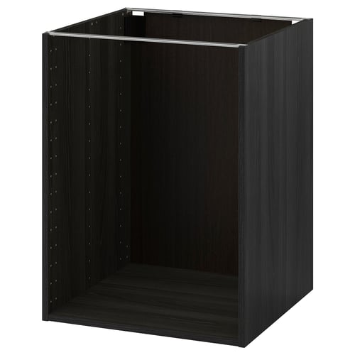 METOD هيكل خزانة قاعدة, مظهر الخشب أسود, 60x60x80 سم