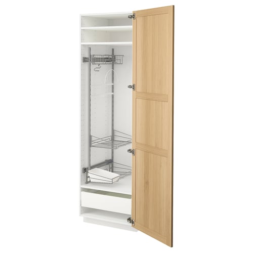 METOD / MAXIMERA خزانة عالية مع حامل أدوات نظافة