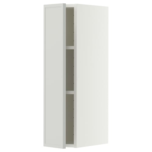 METOD خزانة حائط مع أرفف, أبيض/Aspudden رمادي فاتح, 20x80 سم