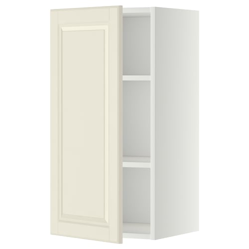 METOD خزانة حائط مع أرفف, أبيض/Bodbyn أبيض-مطفي, 40x80 سم