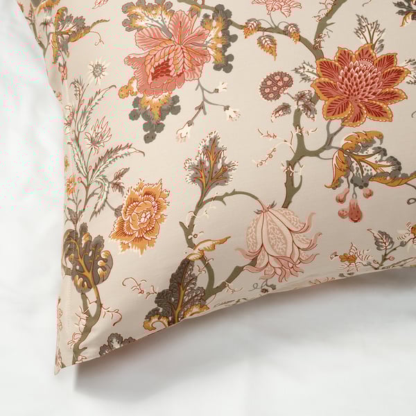 NÄSSELKLOCKA غطاء مخدة, رمادي فاتح-بيج, 50x60 سم