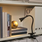 NÄVLINGE مصباح توجيهي بملقط LED, أسود