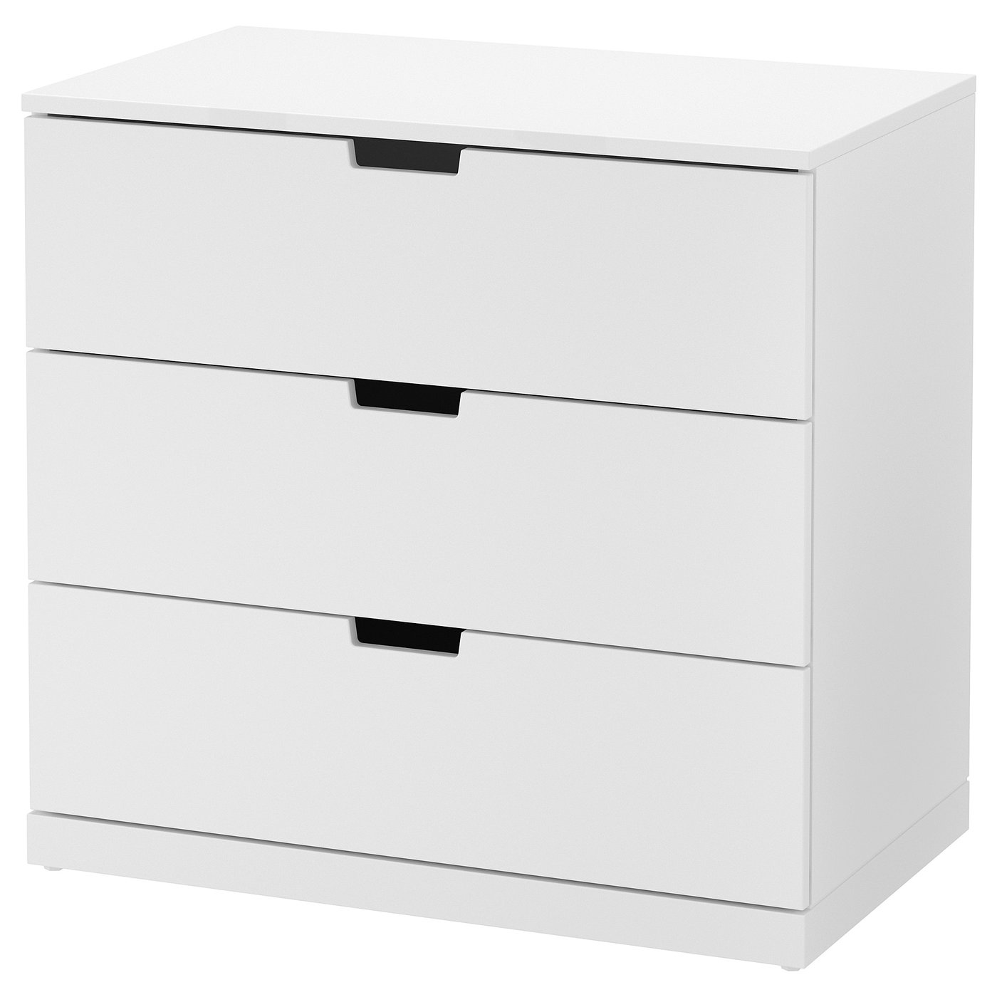 NORDLI خزانة بـ 3 أدراج, أبيض, ‎80x76 سم‏