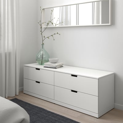 NORDLI خزانة بـ 4 أدراج, أبيض, ‎160x54 سم‏