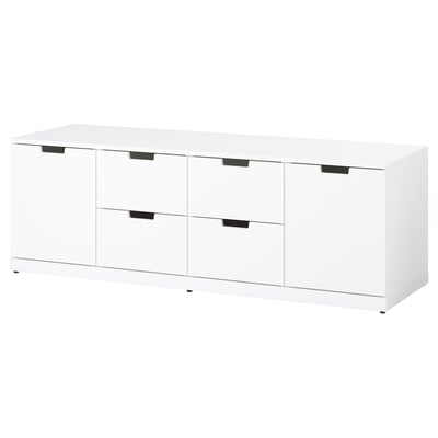 NORDLI خزانة بـ 6 أدراج, أبيض, ‎160x54 سم‏