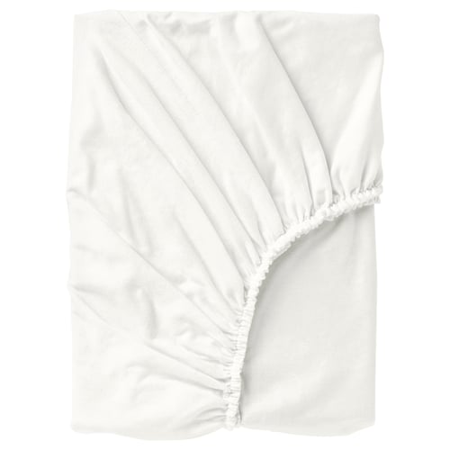 NORDRUTA شرشف بمطاط, أبيض, 140x200 سم