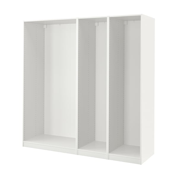PAX 3 هياكل خزانة ملابس, أبيض, ‎200x58x201 سم‏