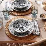 SILVERSIDA صحن عميق, نقش/أزرق, 19 سم