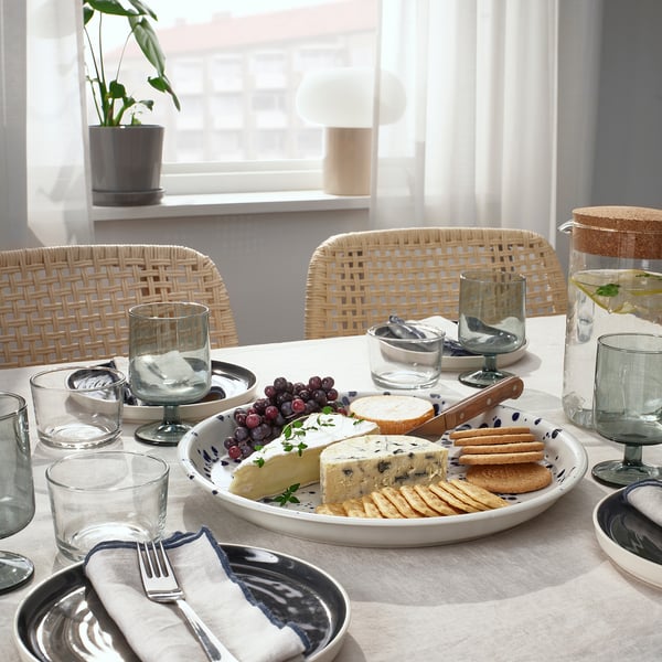 SILVERSIDA صحن تقديم, نقش/أزرق, 34 سم