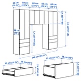 SMÅSTAD / PLATSA تشكيلة تخزين, أبيض/أبيض, ‎240x42x181 سم‏